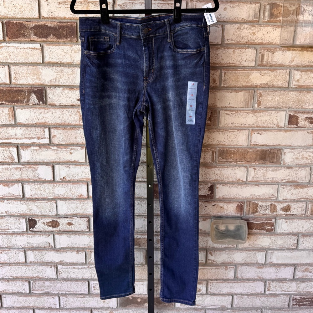Old Navy Rockstar Super Skinny Blue Jeans Mid-Rise Size 10 NWT